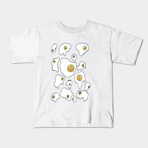 Eggs Kids T-Shirt by galaxygod